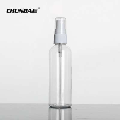 100ml PET Clear Empty Round Plastic Hair Spray Bottle For Skin Care Lotion Cream