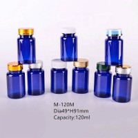 High quality 120ml plastic capsule containers pill bottle/blue green amber clear brown empty capsule bottle